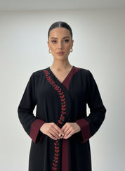 C 1832 Black Embroidered Abaya