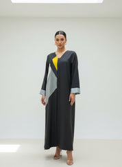 C 1847 Black Patterned Abaya