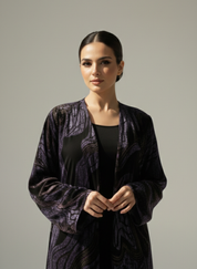 C 1784-02 Purple Velvet Abaya