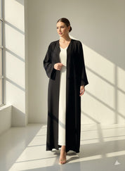 C 1838 Black Embroidered Abaya