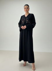 C 1840 Black Beaded Abaya