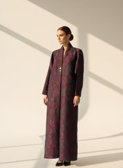 C 1848 Burgundy Coat Abaya