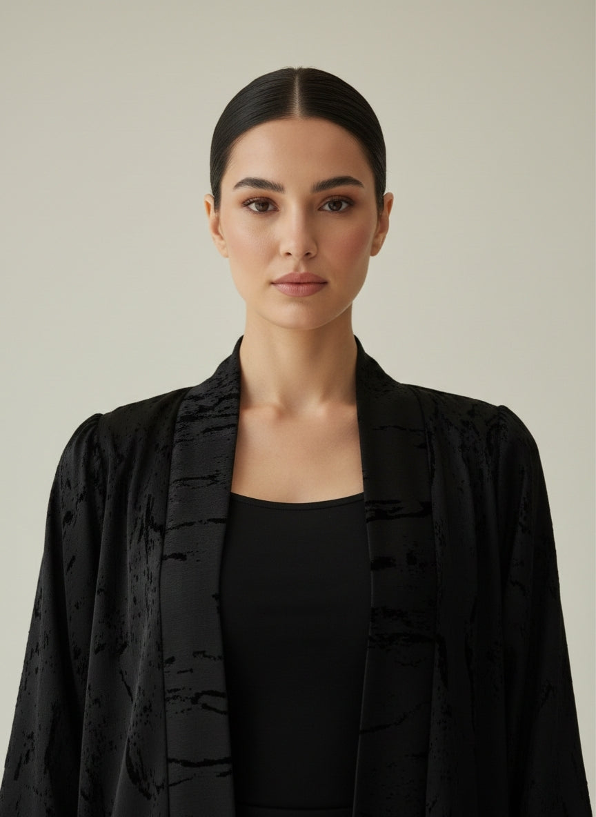 C 1852 Black Striped Abaya
