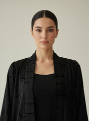 C 1852 Black Striped Abaya