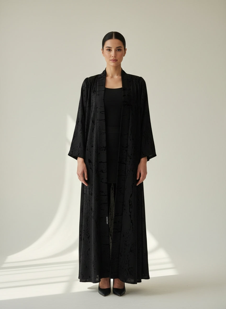 C 1852 Black Striped Abaya