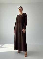 C 1835 Brown Beaded Abaya