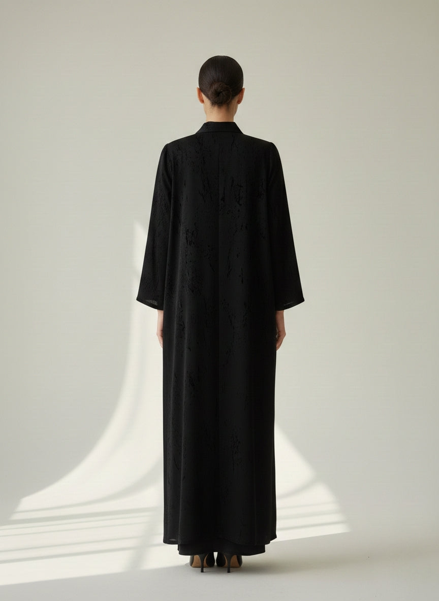 C 1852 Black Striped Abaya