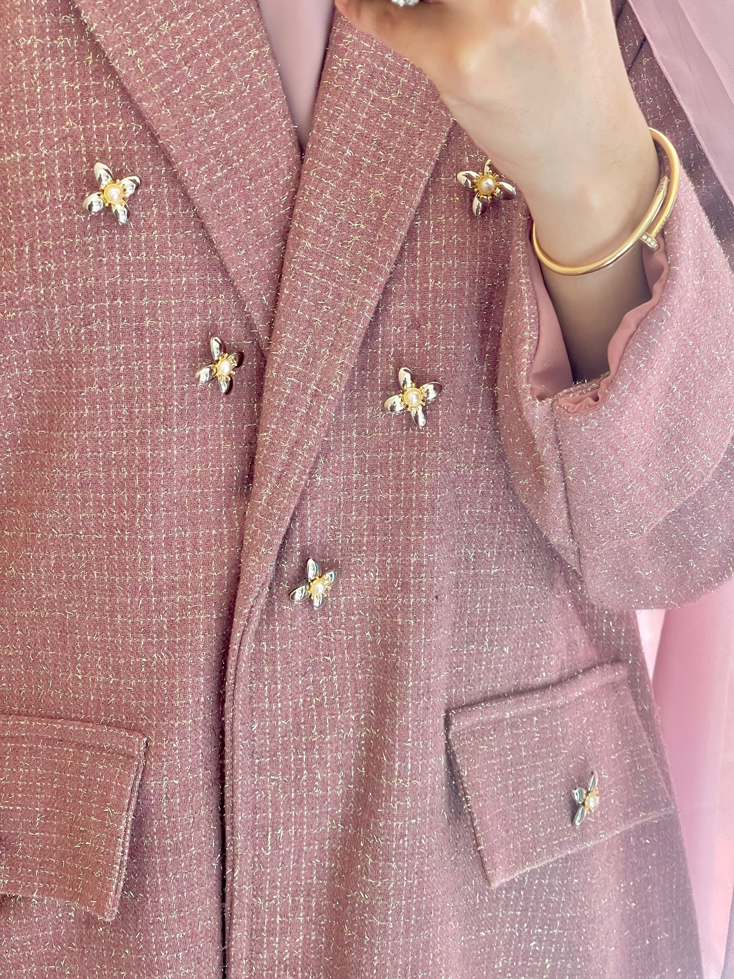 C-Pink-Gold-Tweed-Abaya-2023-Set