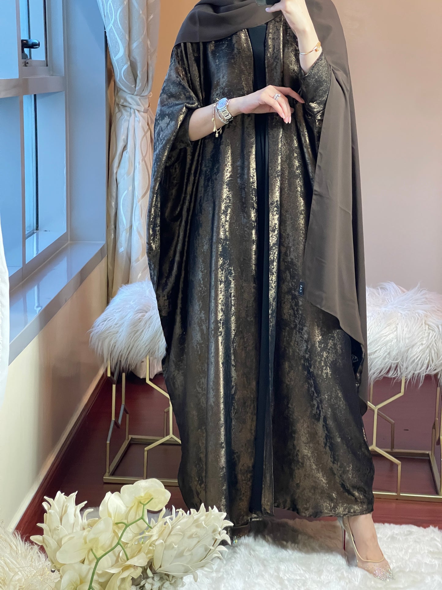 C-DarkBrown-Shimmer-Bisht-Abaya