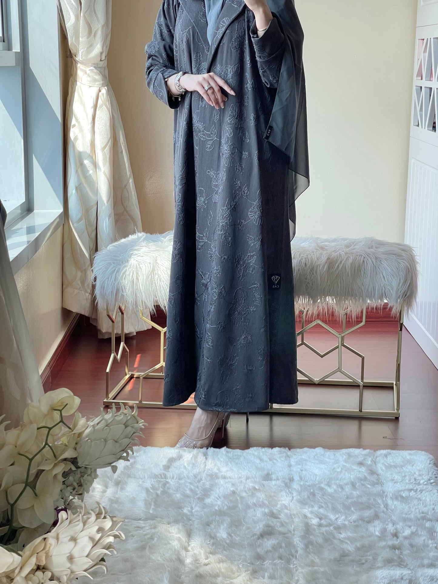 C-Floral-Grey-Coat-Abaya-Set