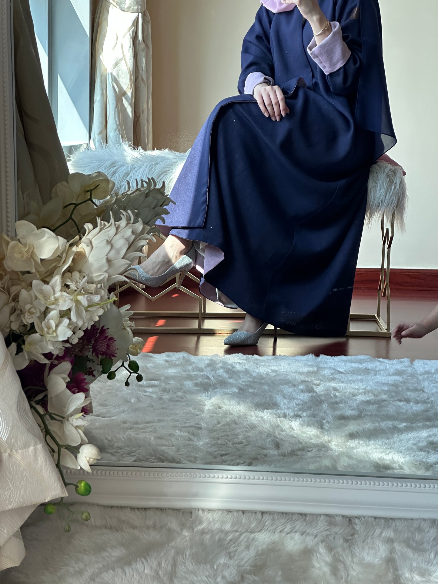 C-Reversible-Navy-Blue-Pink-Linen-Abaya