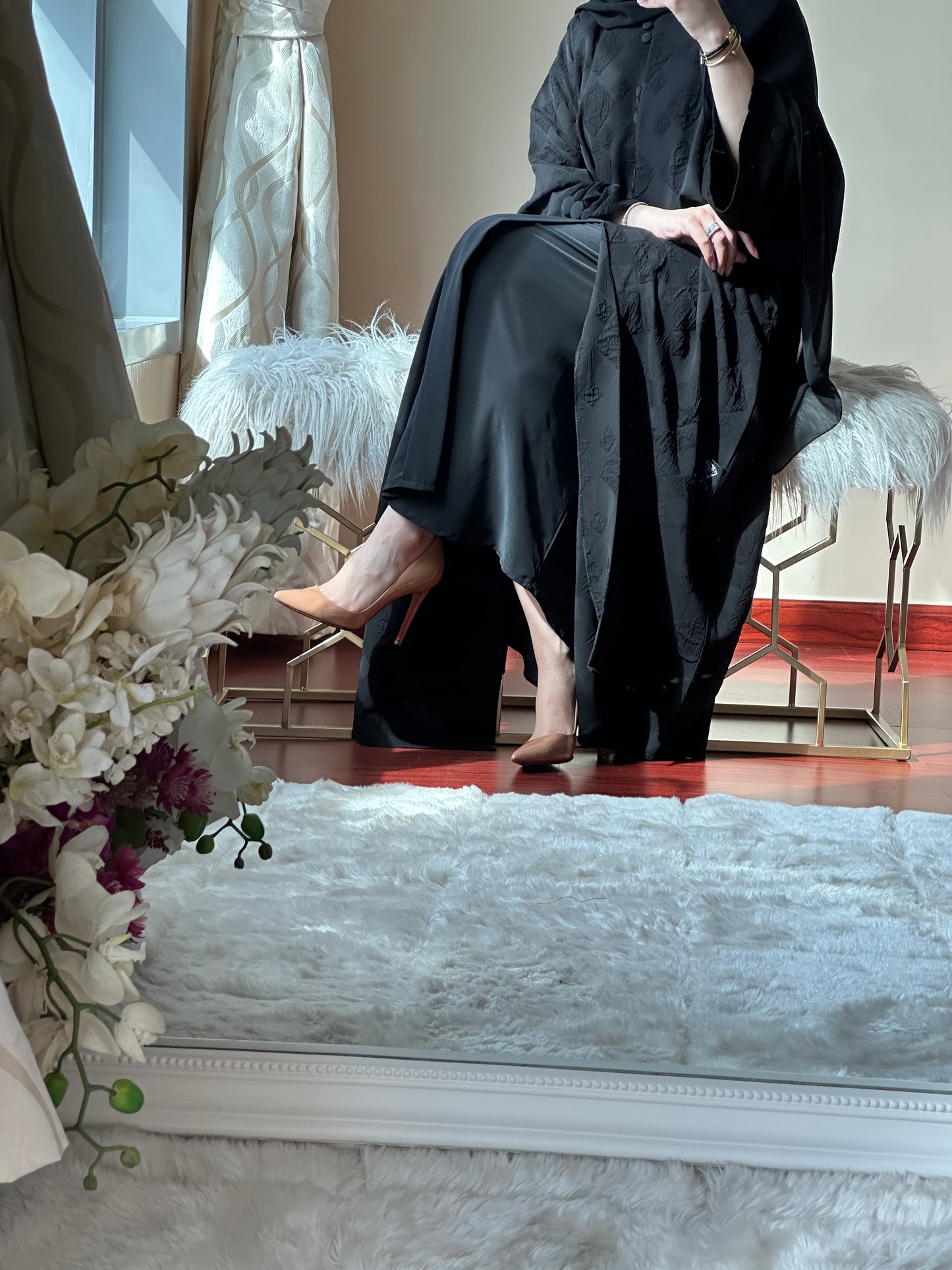 C RTW Black Work Abaya Set 77