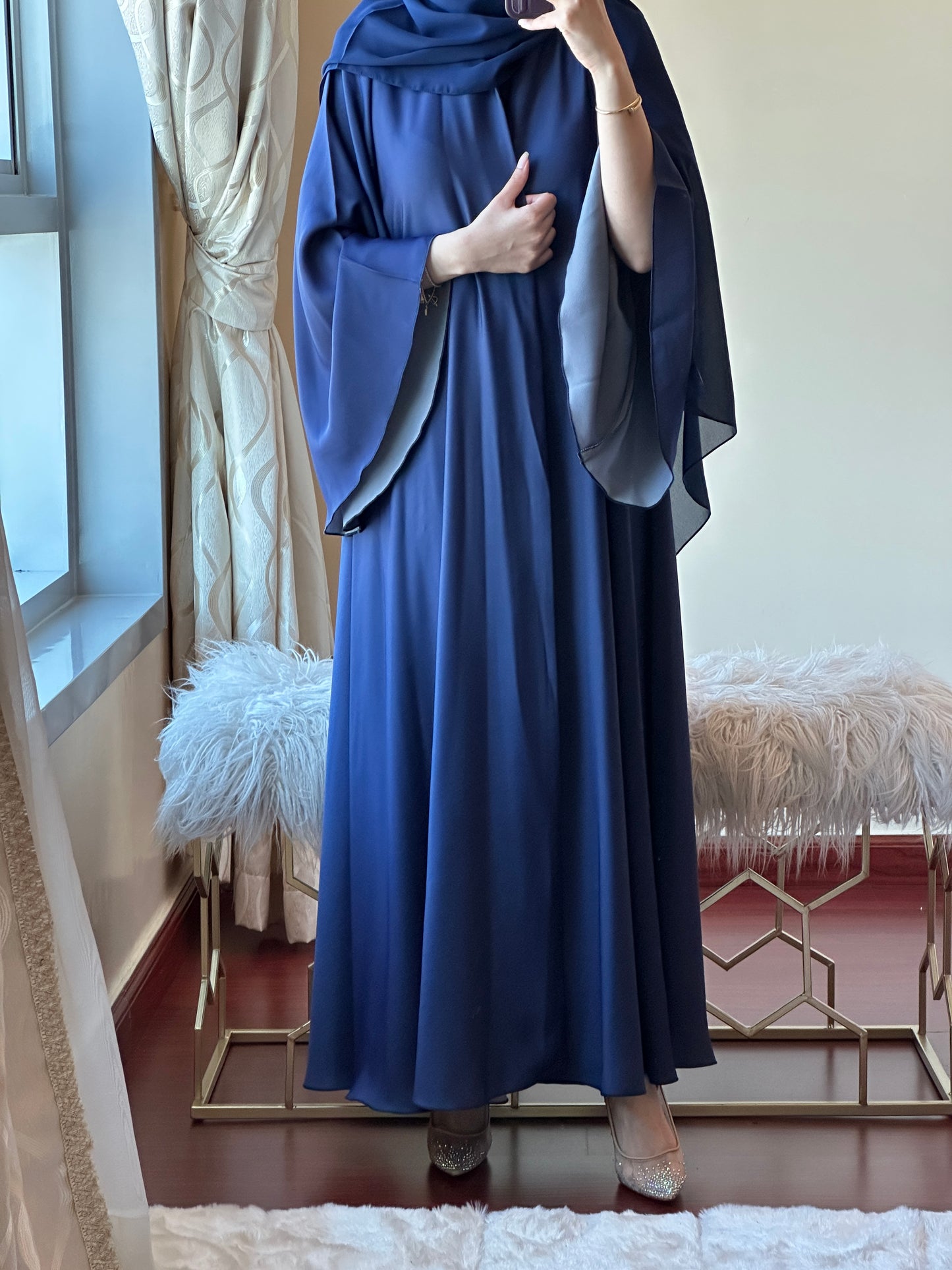 C-RoyalBlue-Silver-Duotone-Abaya-Set