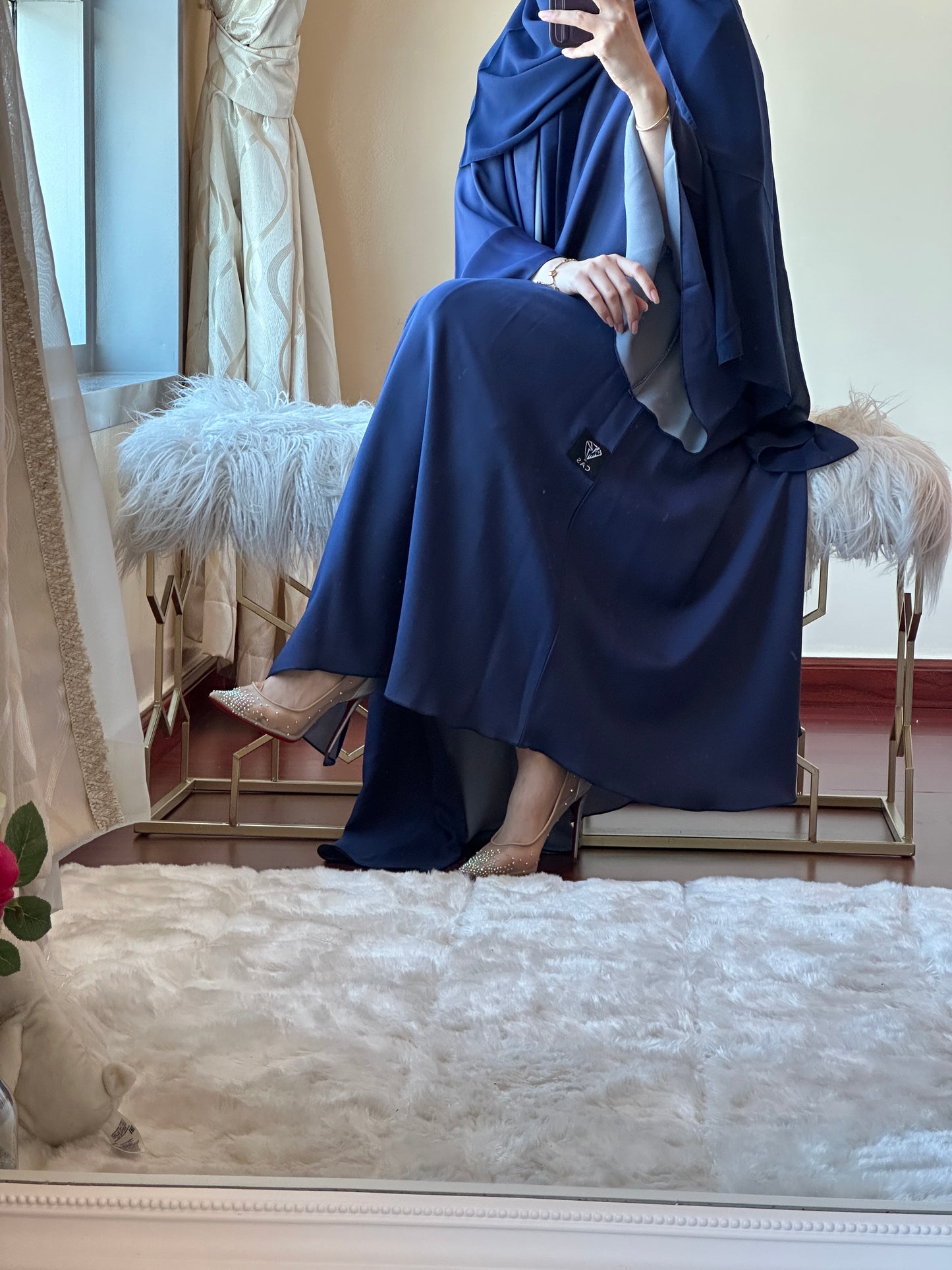 C-RoyalBlue-Silver-Duotone-Abaya-Set