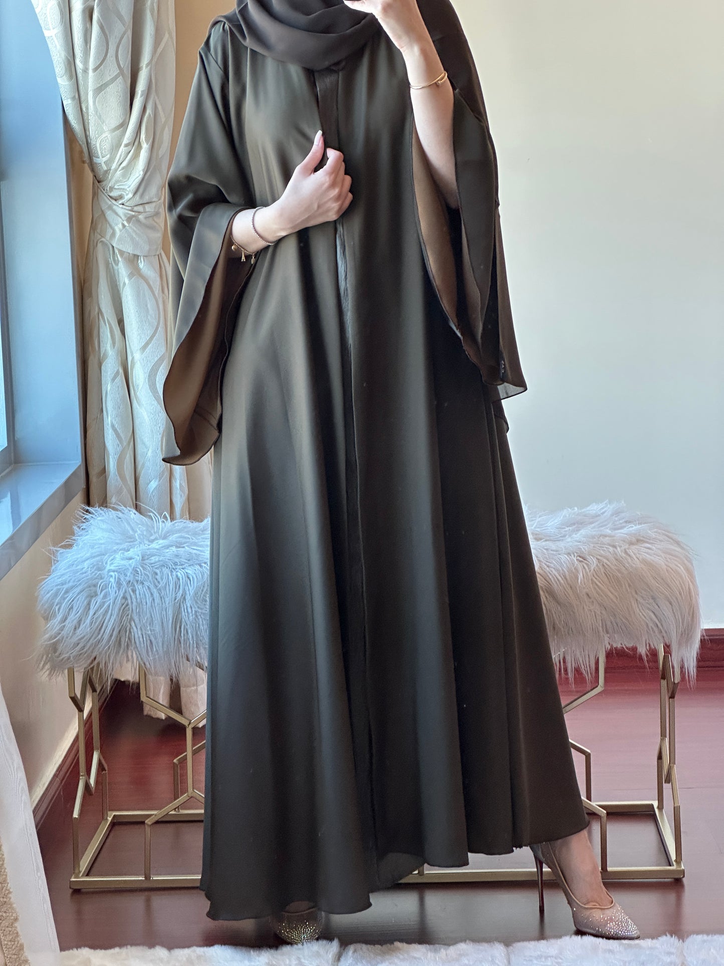 C RTW OliveGreen Gold Duotone Abaya